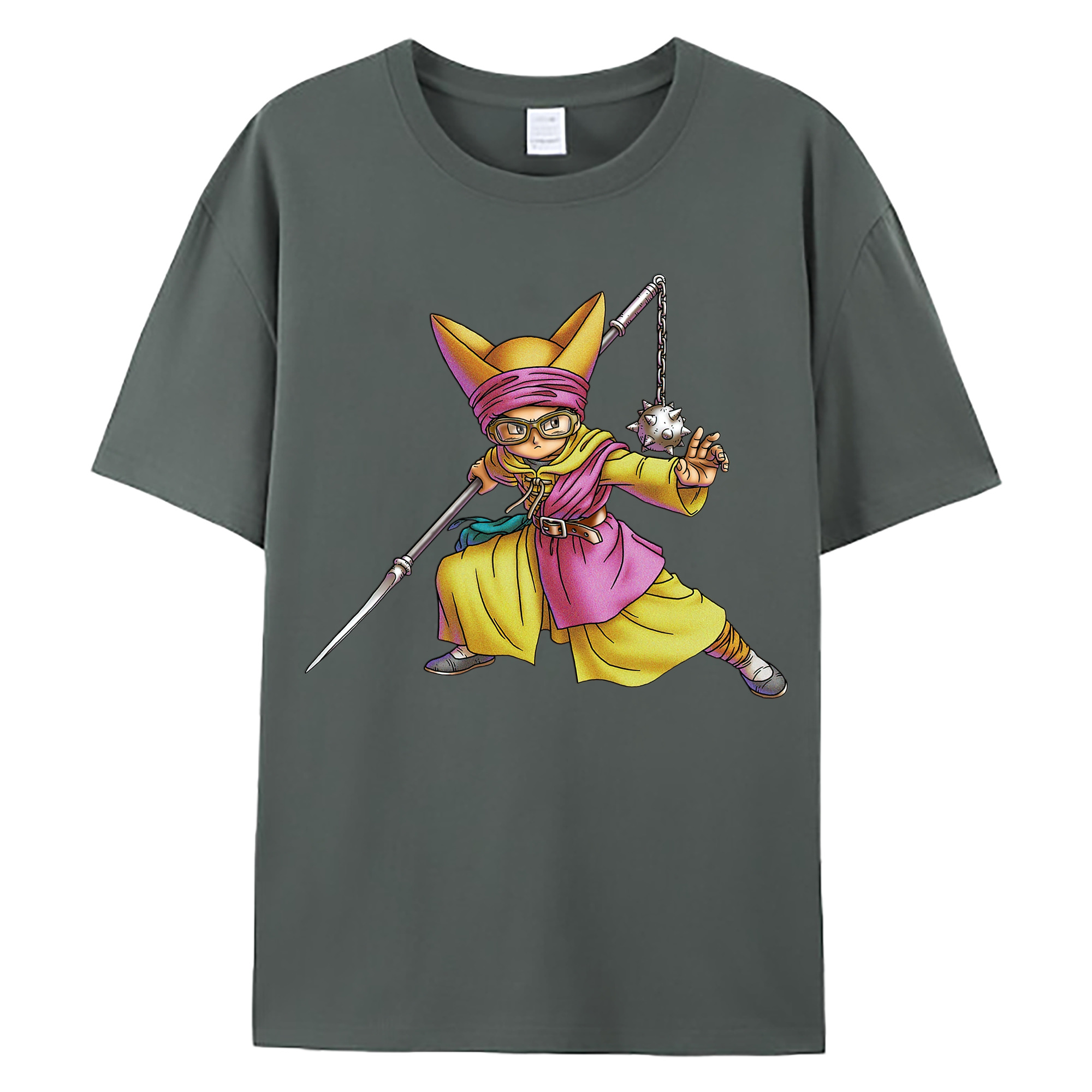 （画像用） ドラゴンクエスト Doragon Kuesuto Dragon Quest 綿100％ メンズ半袖Tシャツ｜肌触りやわらか＆通気性